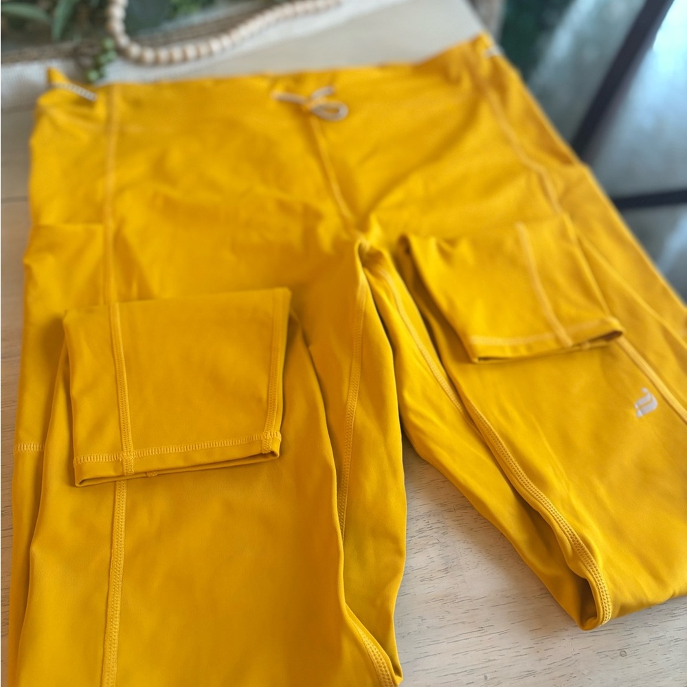Fabletics Yellow Track Pants with Jogger Style